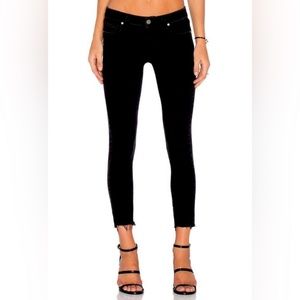 Paige Denim - Verdugo crop raw uneven hem with zipper - Black